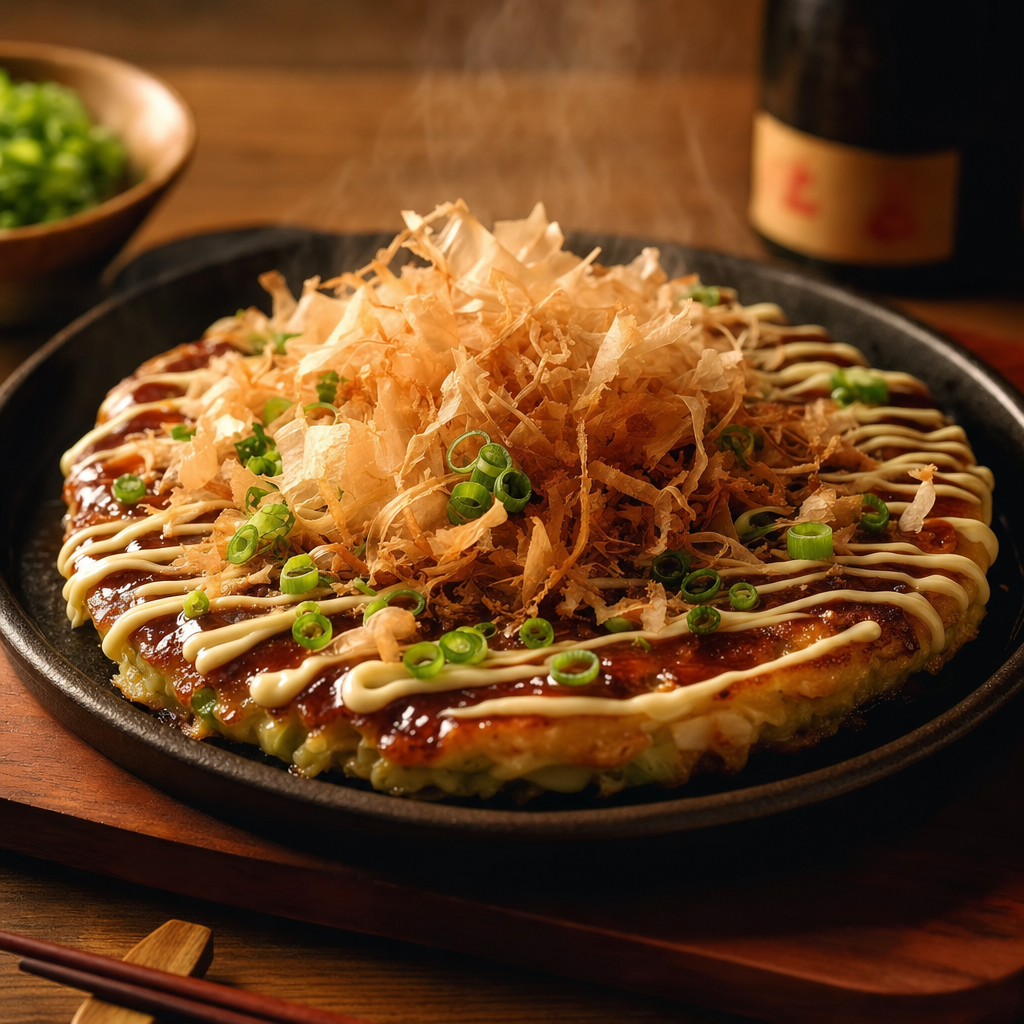 晴の特製お好み焼き